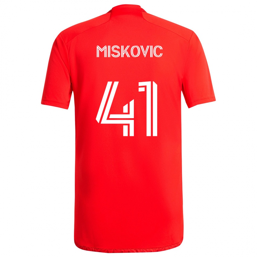 Niño Camiseta Mihajlo Miskovic #41 Rojo Blanco 1ª Equipación 2024/25 La Camisa México