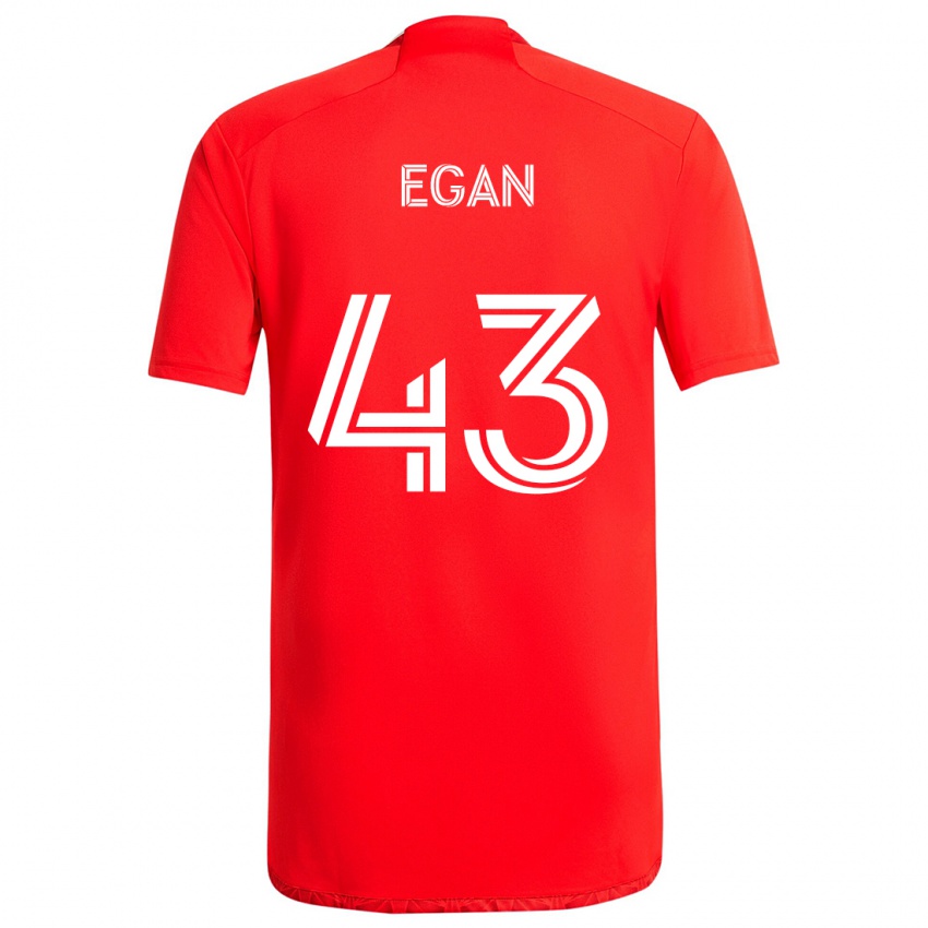 Niño Camiseta Noah Egan #43 Rojo Blanco 1ª Equipación 2024/25 La Camisa México