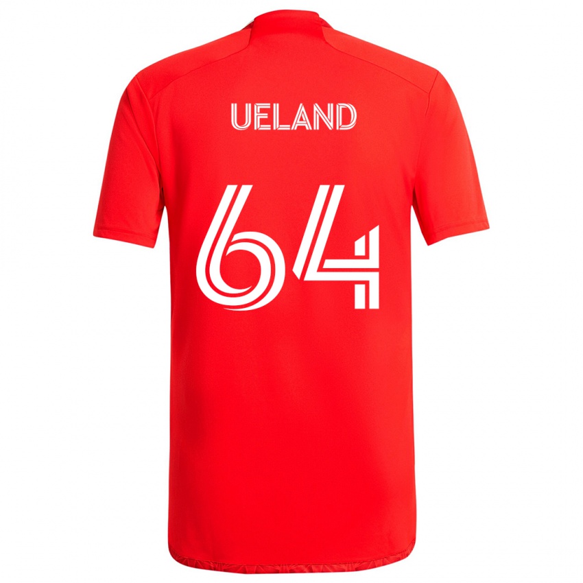 Niño Camiseta Andreas Ueland #64 Rojo Blanco 1ª Equipación 2024/25 La Camisa México