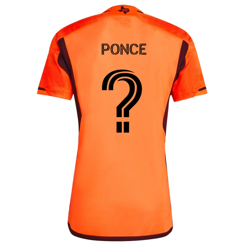 Niño Camiseta Ezequiel Ponce #0 Naranja Negro 1ª Equipación 2024/25 La Camisa México