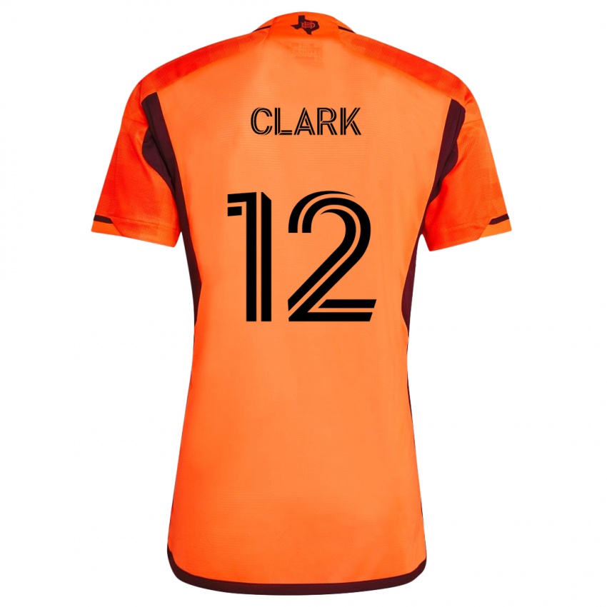 Niño Camiseta Steve Clark #12 Naranja Negro 1ª Equipación 2024/25 La Camisa México