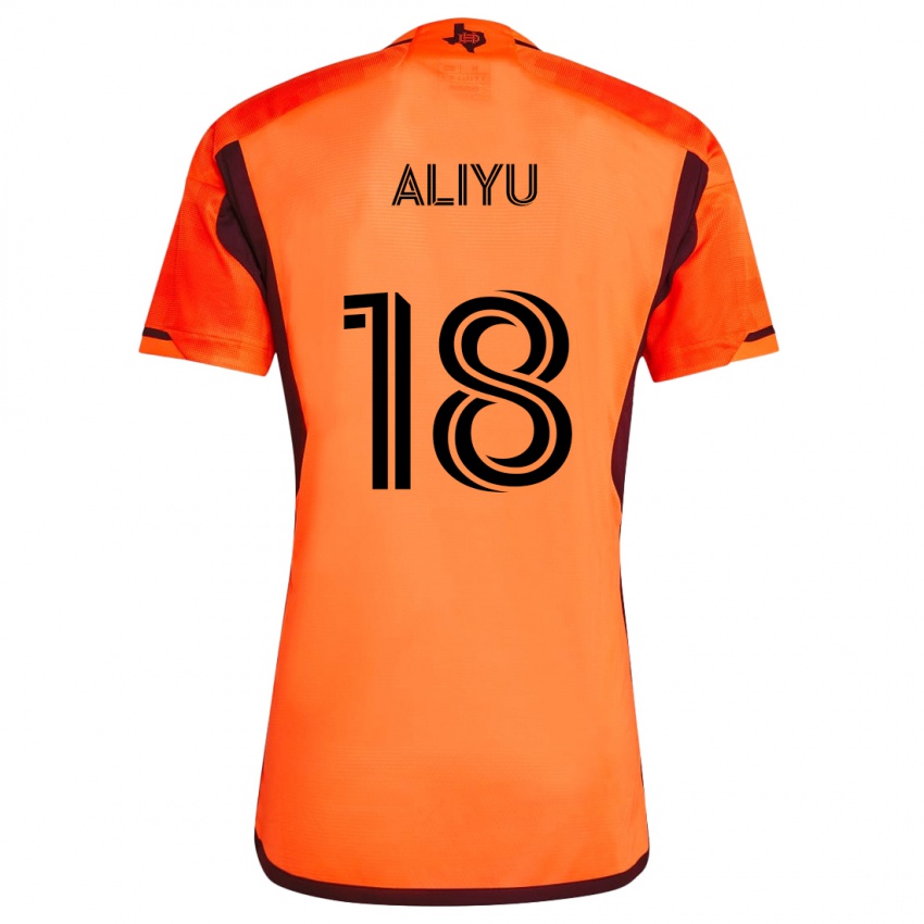 Niño Camiseta Ibrahim Aliyu #18 Naranja Negro 1ª Equipación 2024/25 La Camisa México