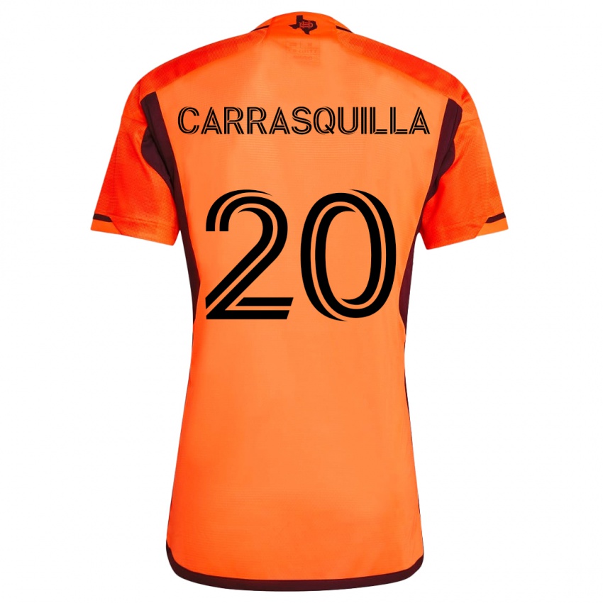 Niño Camiseta Adalberto Carrasquilla #20 Naranja Negro 1ª Equipación 2024/25 La Camisa México