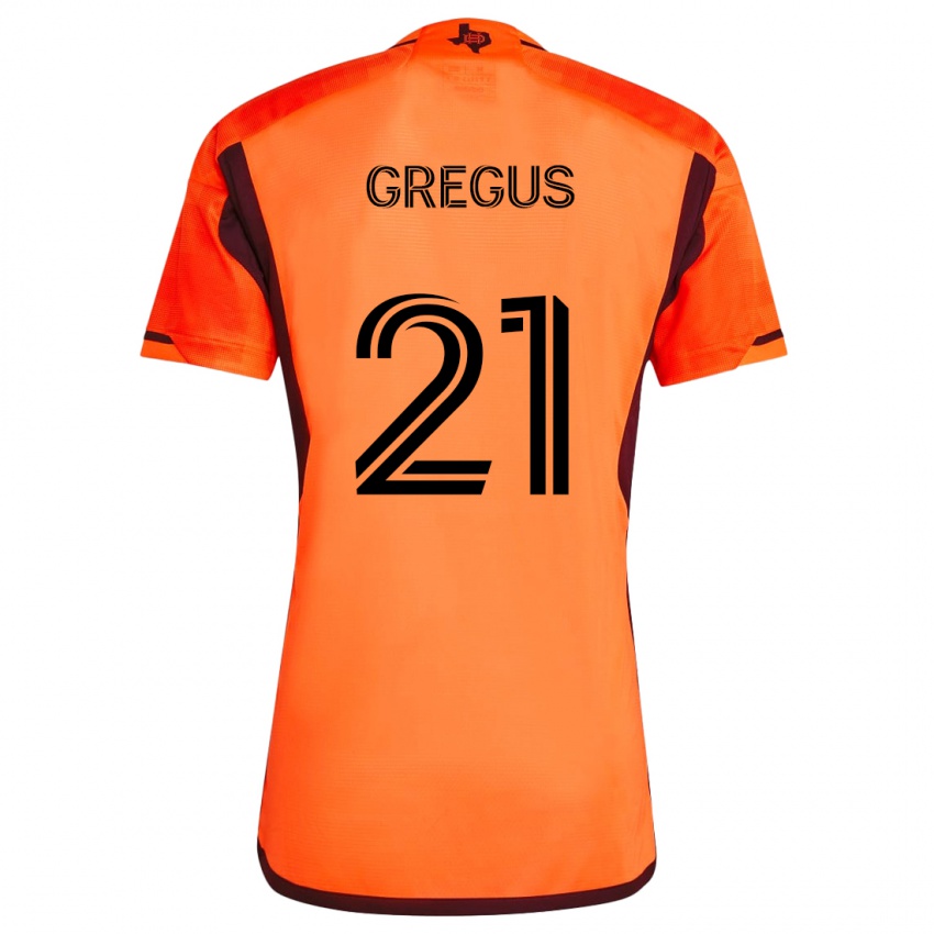 Niño Camiseta Ján Gregus #21 Naranja Negro 1ª Equipación 2024/25 La Camisa México