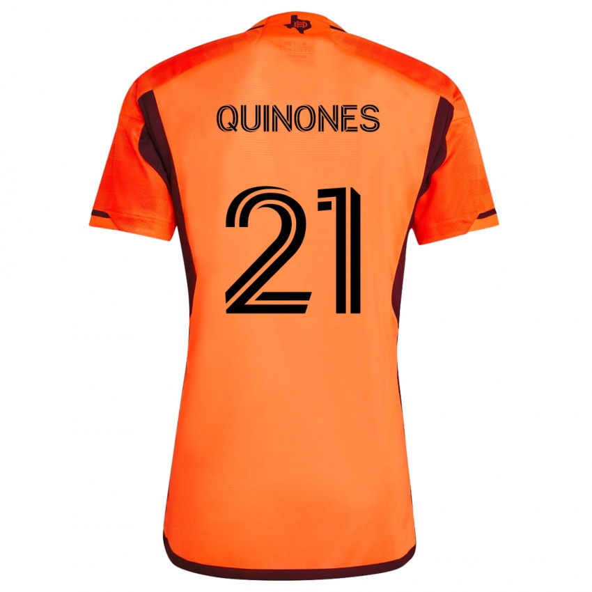 Niño Camiseta Nelson Quiñónes #21 Naranja Negro 1ª Equipación 2024/25 La Camisa México