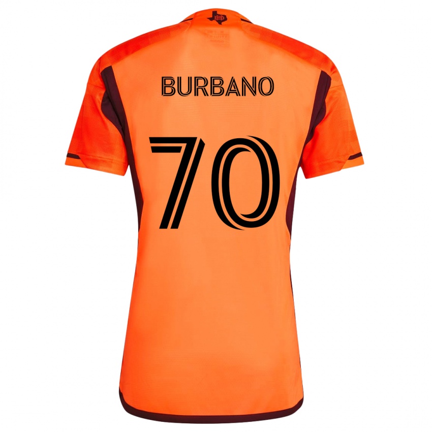 Niño Camiseta Jordy Burbano #70 Naranja Negro 1ª Equipación 2024/25 La Camisa México