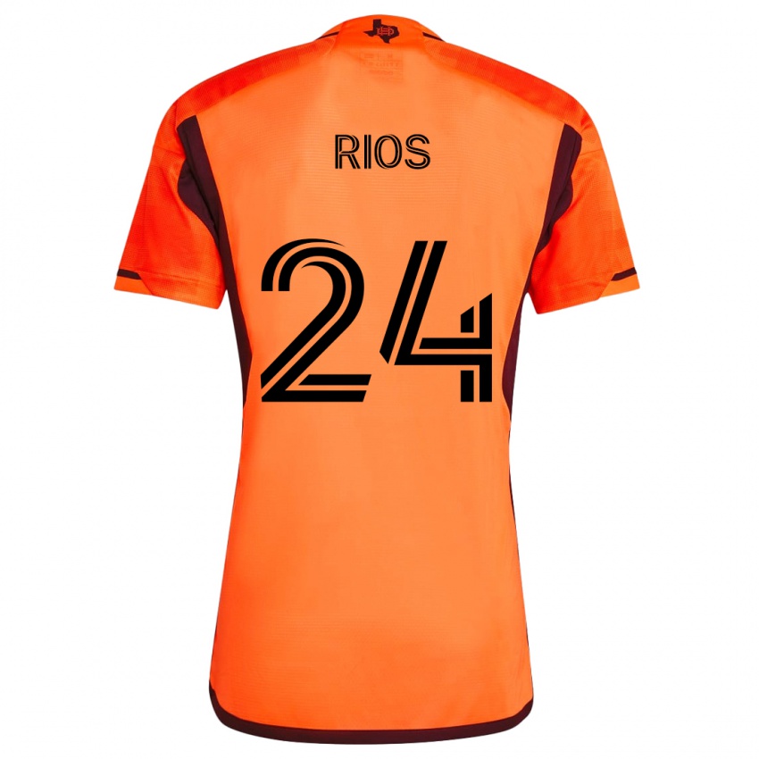 Niño Camiseta Paolo Ríos #24 Naranja Negro 1ª Equipación 2024/25 La Camisa México