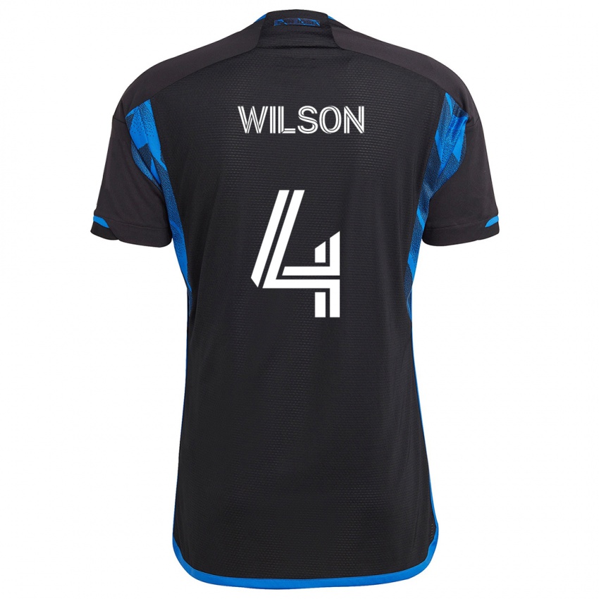 Niño Camiseta Bruno Wilson #4 Azul Negro 1ª Equipación 2024/25 La Camisa México