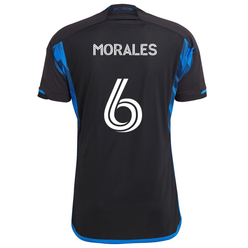 Niño Camiseta Alfredo Morales #6 Azul Negro 1ª Equipación 2024/25 La Camisa México