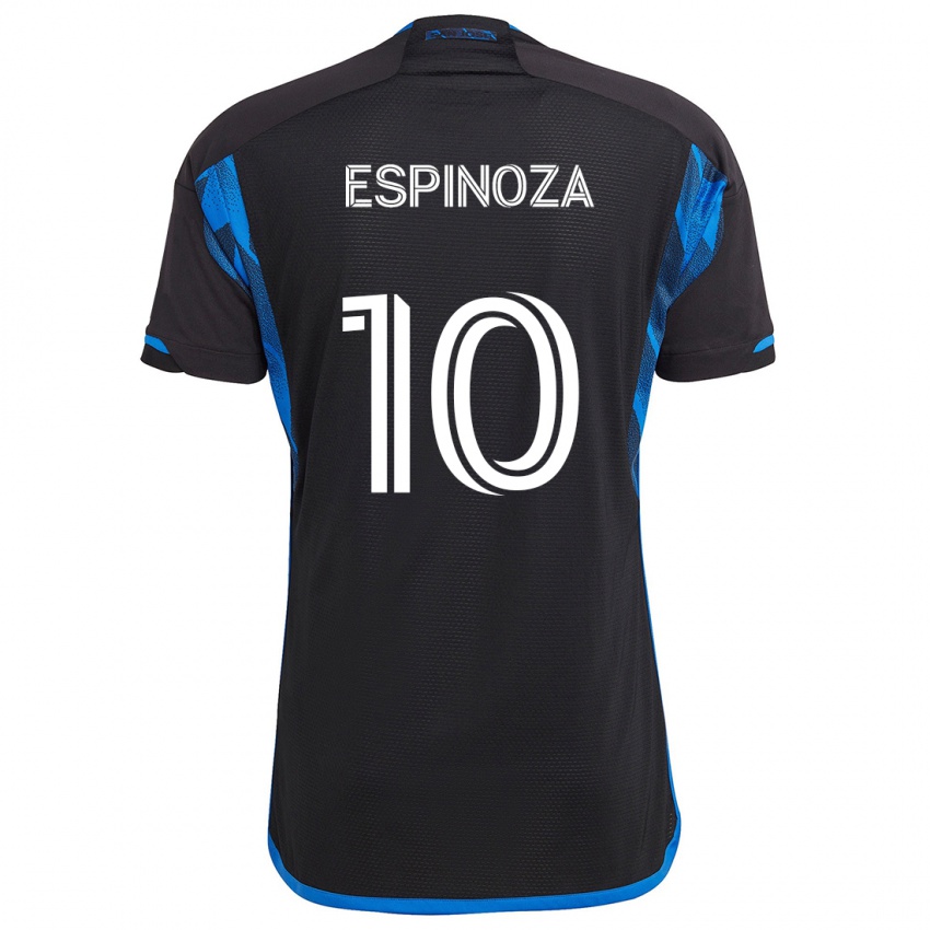 Niño Camiseta Cristian Espinoza #10 Azul Negro 1ª Equipación 2024/25 La Camisa México