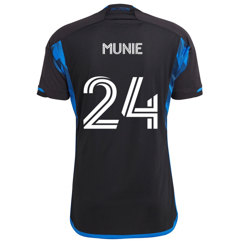 Niño Camiseta Daniel Munie #24 Azul Negro 1ª Equipación 2024/25 La Camisa México