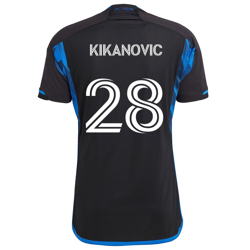 Niño Camiseta Benjamin Kikanovic #28 Azul Negro 1ª Equipación 2024/25 La Camisa México