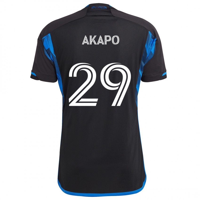 Niño Camiseta Carlos Akapo #29 Azul Negro 1ª Equipación 2024/25 La Camisa México