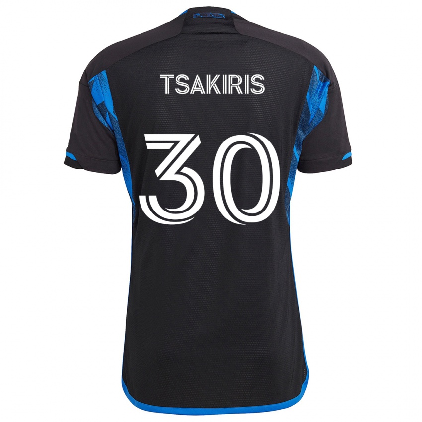 Niño Camiseta Niko Tsakiris #30 Azul Negro 1ª Equipación 2024/25 La Camisa México