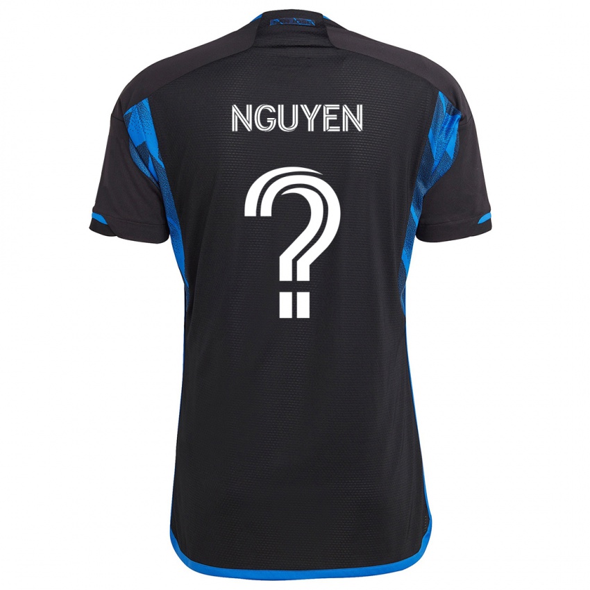 Niño Camiseta Christopher Nguyen #0 Azul Negro 1ª Equipación 2024/25 La Camisa México