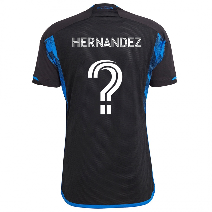 Niño Camiseta Oliver Hernandez #0 Azul Negro 1ª Equipación 2024/25 La Camisa México