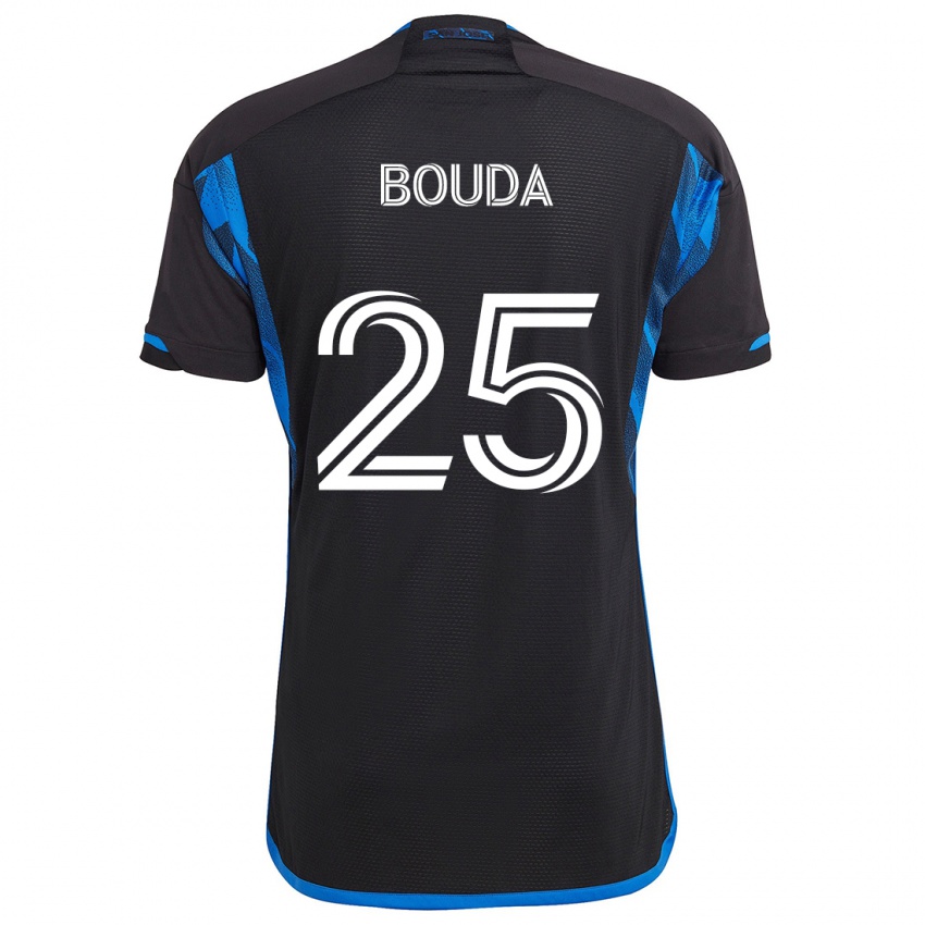 Niño Camiseta Ousseni Bouda #25 Azul Negro 1ª Equipación 2024/25 La Camisa México