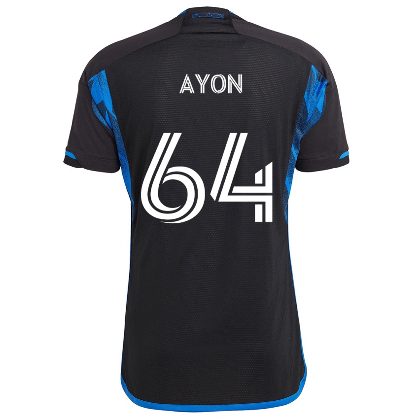 Niño Camiseta Jerry Ayon #64 Azul Negro 1ª Equipación 2024/25 La Camisa México