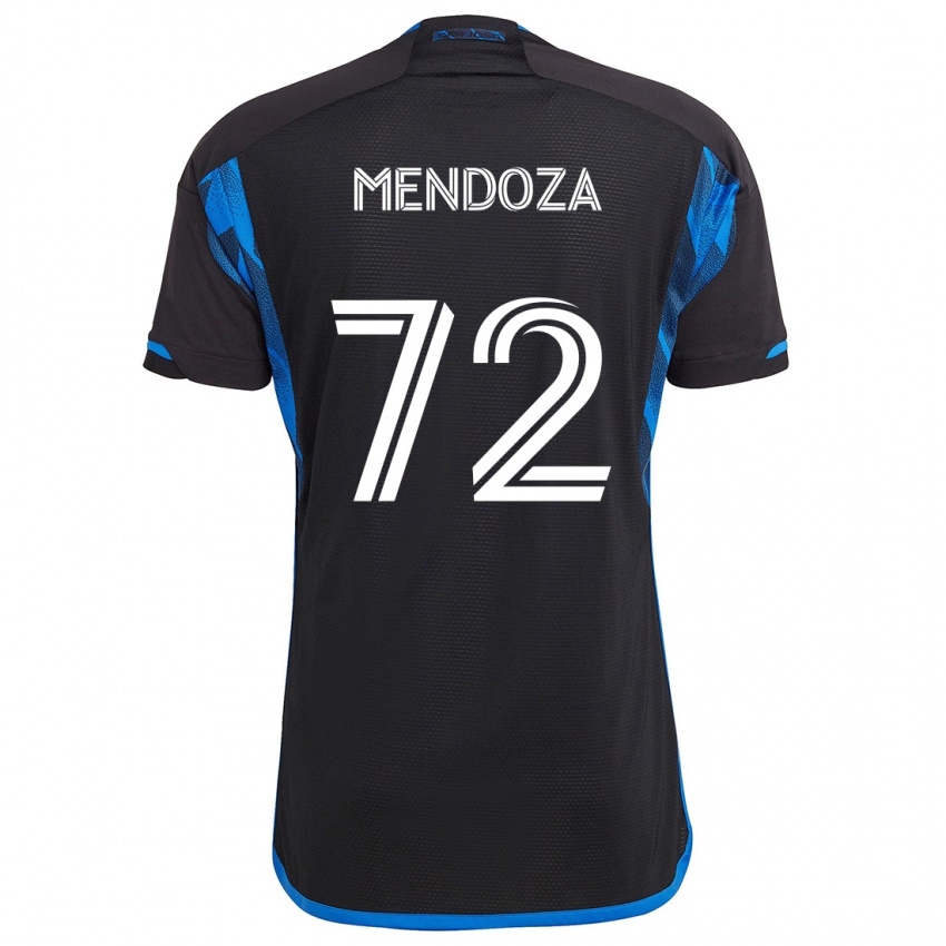 Niño Camiseta Edwyn Mendoza #72 Azul Negro 1ª Equipación 2024/25 La Camisa México