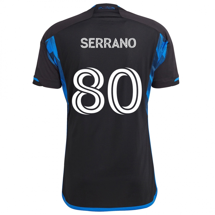 Niño Camiseta David Serrano #80 Azul Negro 1ª Equipación 2024/25 La Camisa México