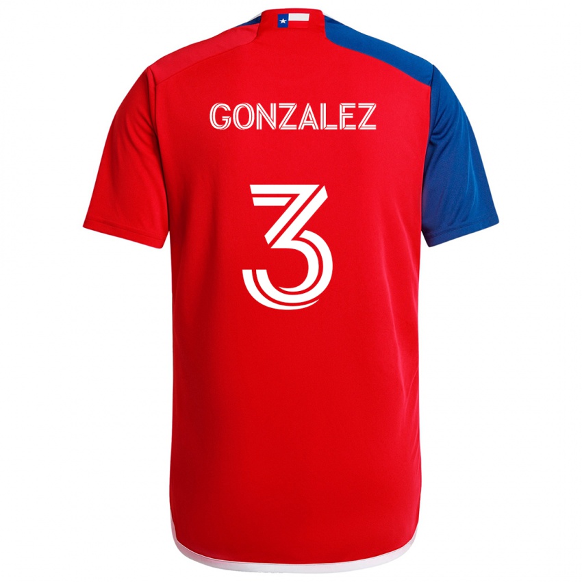 Niño Camiseta Omar González #3 Azul Rojo 1ª Equipación 2024/25 La Camisa México