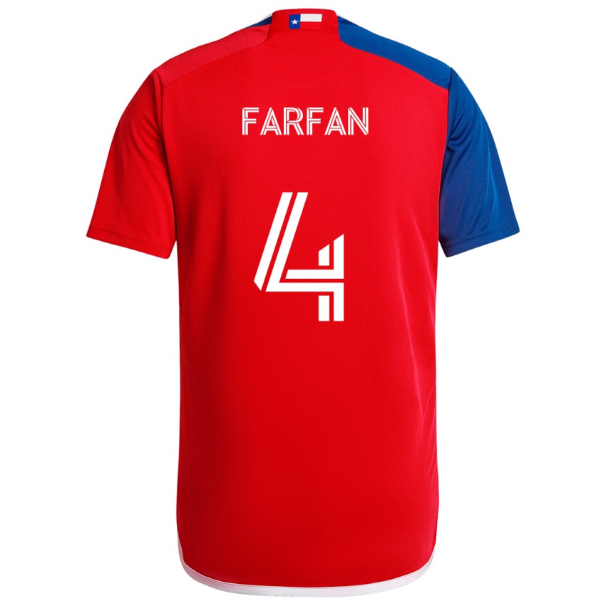 Niño Camiseta Marco Farfán #4 Azul Rojo 1ª Equipación 2024/25 La Camisa México