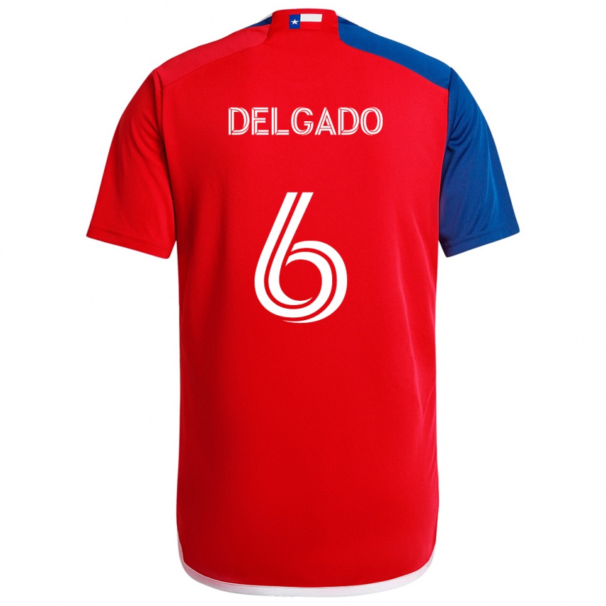 Niño Camiseta Patrickson Delgado #6 Azul Rojo 1ª Equipación 2024/25 La Camisa México