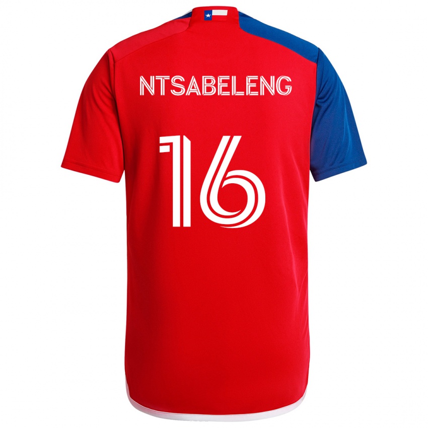 Niño Camiseta Tsiki Ntsabeleng #16 Azul Rojo 1ª Equipación 2024/25 La Camisa México