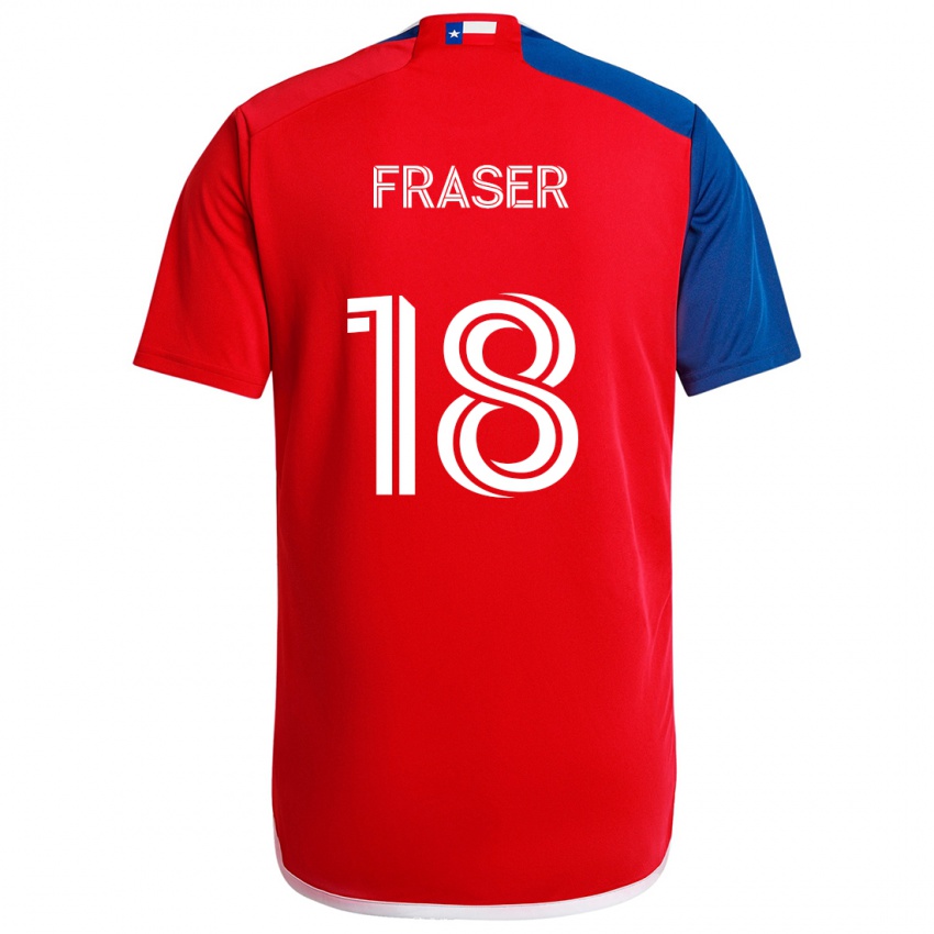 Niño Camiseta Liam Fraser #18 Azul Rojo 1ª Equipación 2024/25 La Camisa México