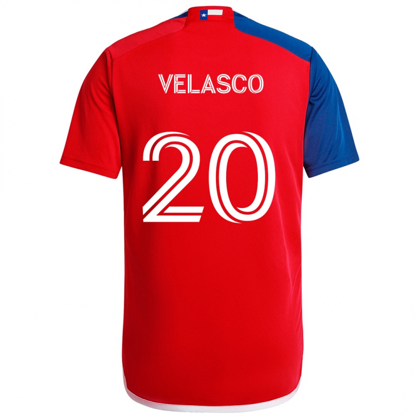 Niño Camiseta Alan Velasco #20 Azul Rojo 1ª Equipación 2024/25 La Camisa México