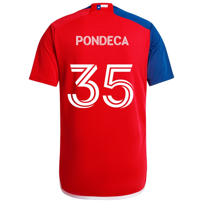 Niño Camiseta Tomas Pondeca #35 Azul Rojo 1ª Equipación 2024/25 La Camisa México