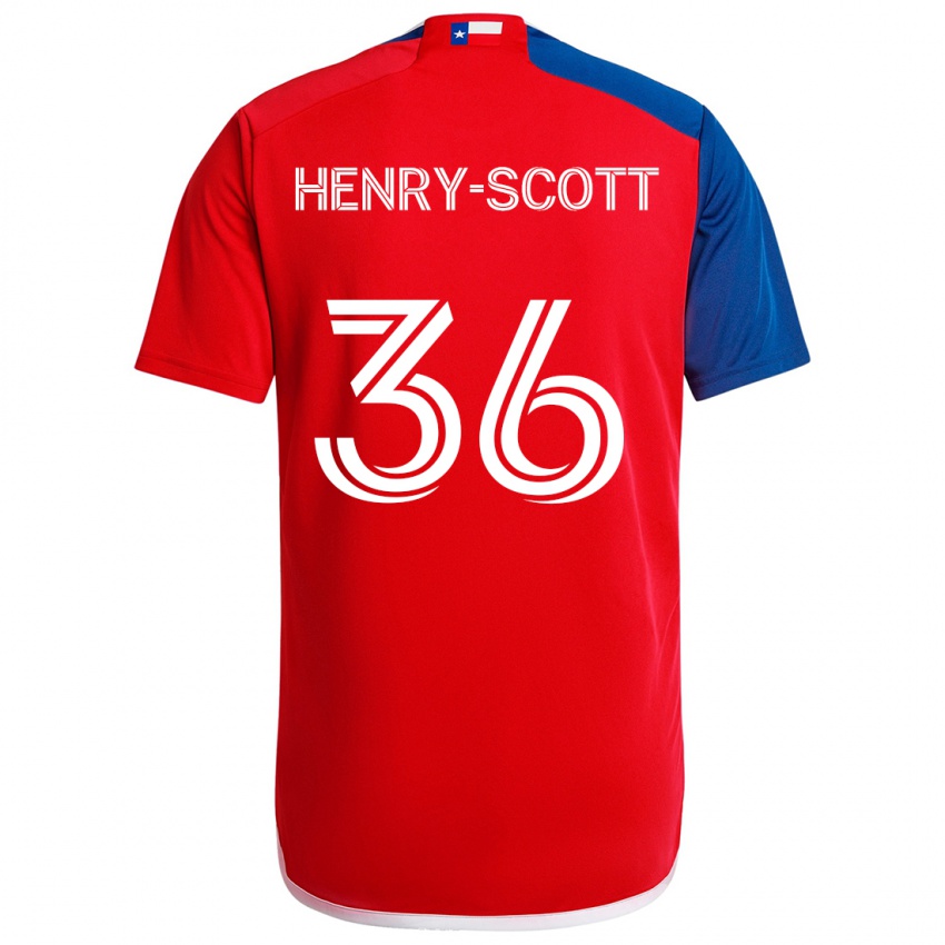 Niño Camiseta Malik Henry-Scott #36 Azul Rojo 1ª Equipación 2024/25 La Camisa México