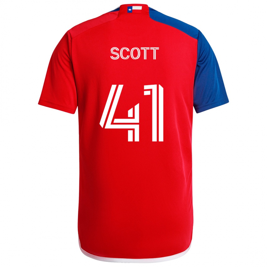 Niño Camiseta Tarik Scott #41 Azul Rojo 1ª Equipación 2024/25 La Camisa México