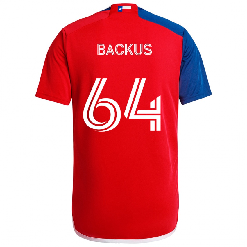 Niño Camiseta Braeden Backus #64 Azul Rojo 1ª Equipación 2024/25 La Camisa México