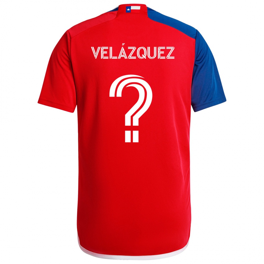 Niño Camiseta Ougir Velázquez #0 Azul Rojo 1ª Equipación 2024/25 La Camisa México