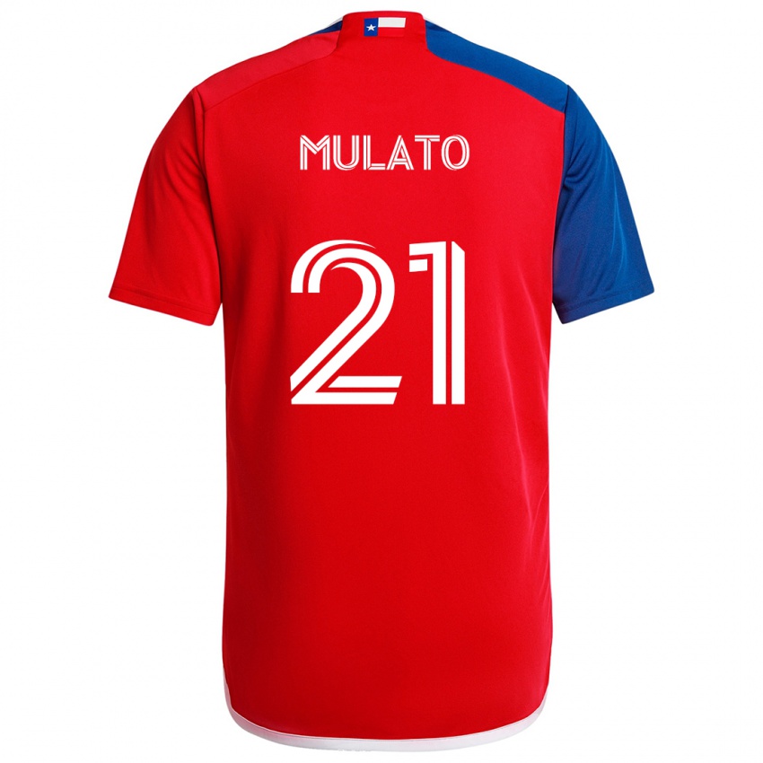 Niño Camiseta José Mulato #21 Azul Rojo 1ª Equipación 2024/25 La Camisa México