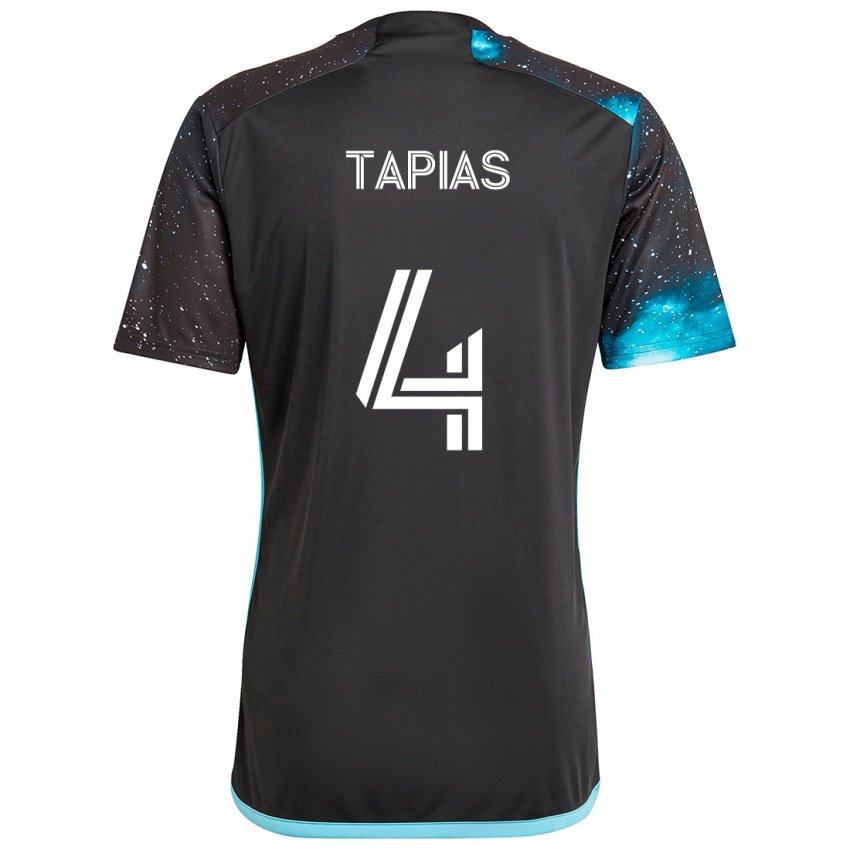 Niño Camiseta Miguel Tapias #4 Azul Negro 1ª Equipación 2024/25 La Camisa México