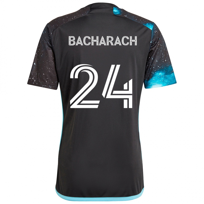 Niño Camiseta Hugo Bacharach #24 Azul Negro 1ª Equipación 2024/25 La Camisa México