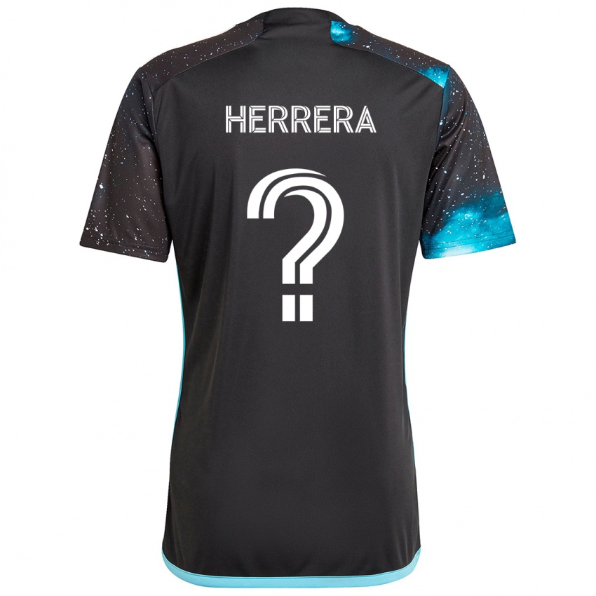 Niño Camiseta Oscar Herrera #0 Azul Negro 1ª Equipación 2024/25 La Camisa México