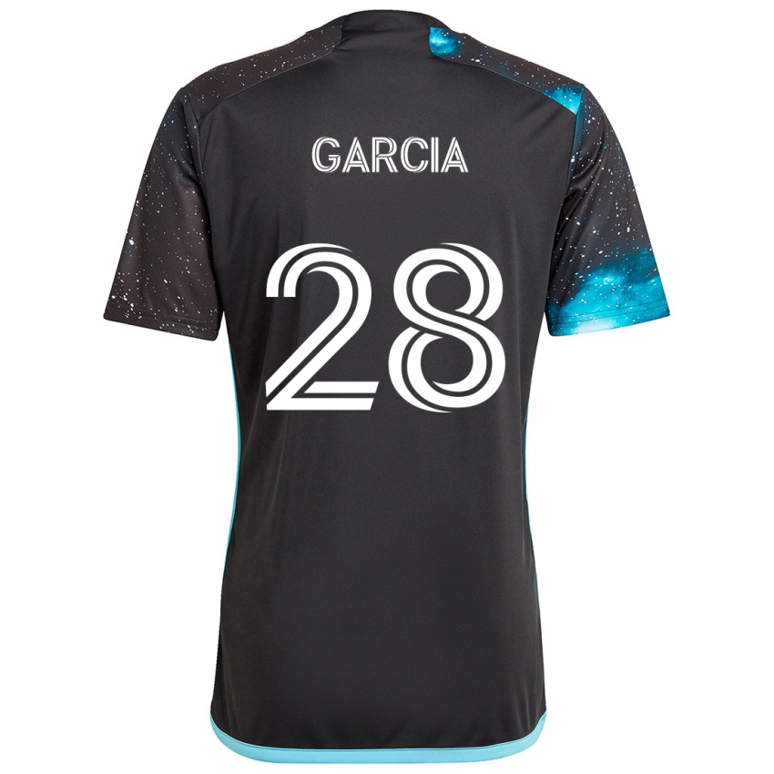 Niño Camiseta Mender García #28 Azul Negro 1ª Equipación 2024/25 La Camisa México