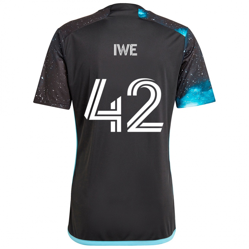 Niño Camiseta Emmanuel Iwe #42 Azul Negro 1ª Equipación 2024/25 La Camisa México