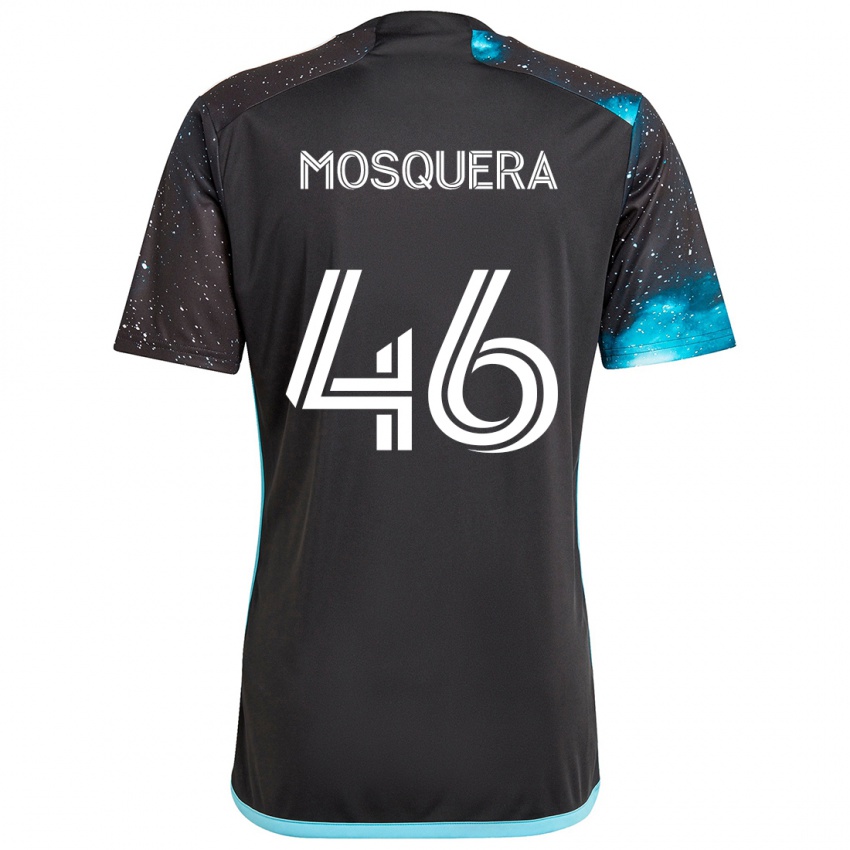 Niño Camiseta Juan Camilo Mosquera #46 Azul Negro 1ª Equipación 2024/25 La Camisa México