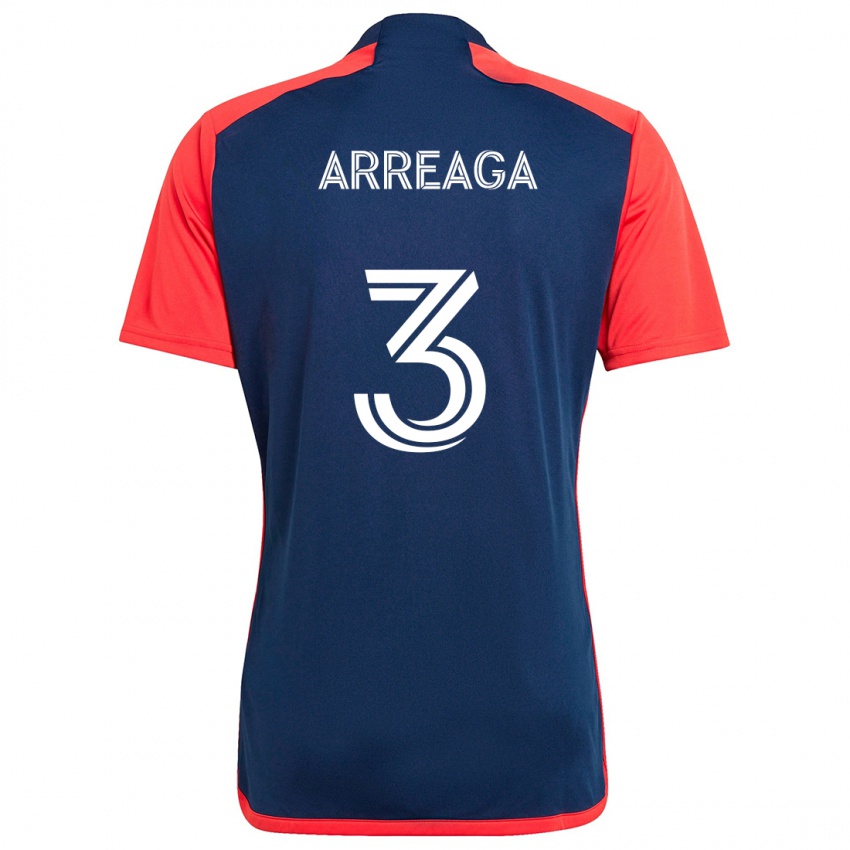 Niño Camiseta Xavier Arreaga #3 Azul Rojo 1ª Equipación 2024/25 La Camisa México