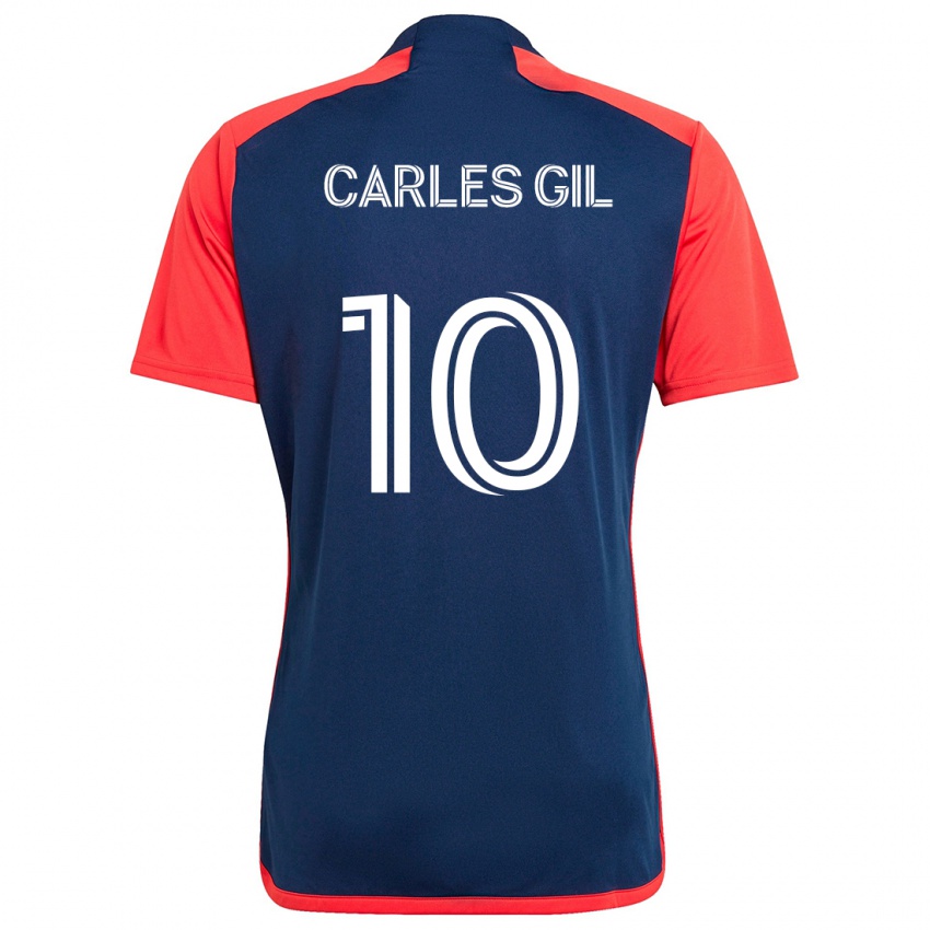 Niño Camiseta Carles Gil #10 Azul Rojo 1ª Equipación 2024/25 La Camisa México