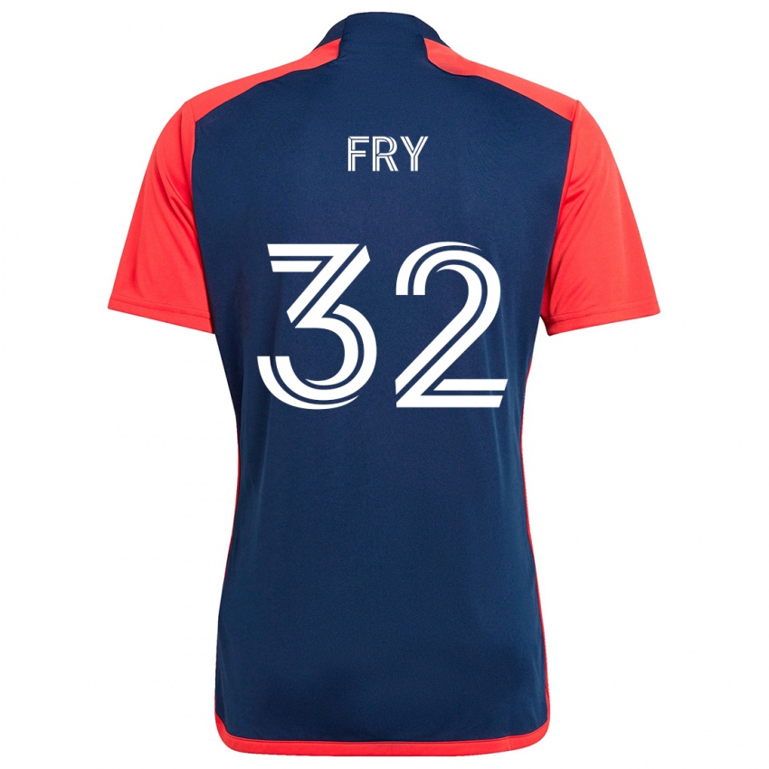 Niño Camiseta Malcolm Fry #32 Azul Rojo 1ª Equipación 2024/25 La Camisa México