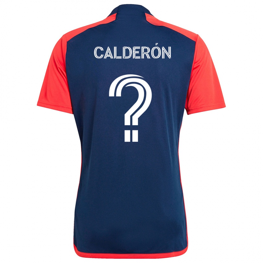 Niño Camiseta Gio Calderón #0 Azul Rojo 1ª Equipación 2024/25 La Camisa México