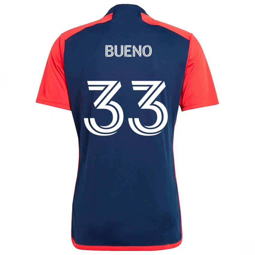 Niño Camiseta Brandonn Bueno #33 Azul Rojo 1ª Equipación 2024/25 La Camisa México