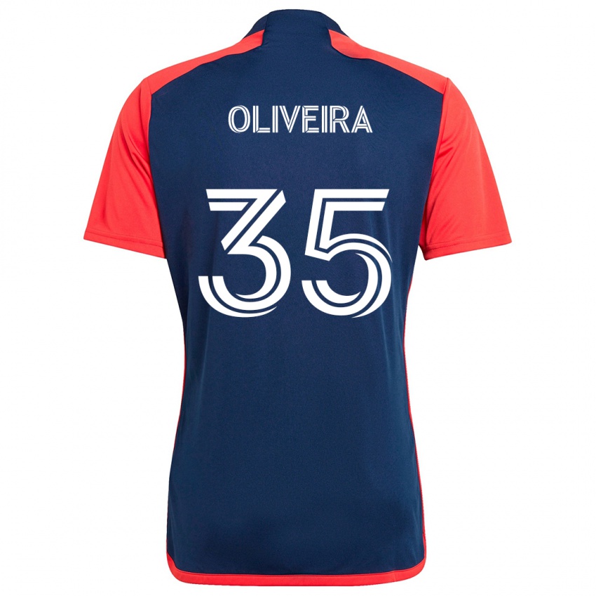 Niño Camiseta Cristiano Oliveira #35 Azul Rojo 1ª Equipación 2024/25 La Camisa México