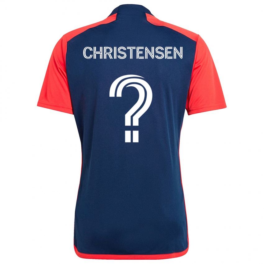 Niño Camiseta Kevin Christensen #0 Azul Rojo 1ª Equipación 2024/25 La Camisa México