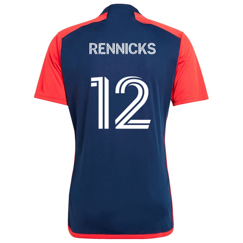 Niño Camiseta Justin Rennicks #12 Azul Rojo 1ª Equipación 2024/25 La Camisa México